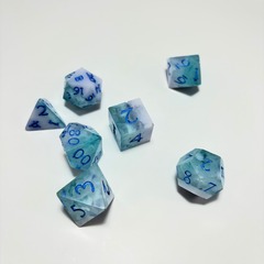 Glacier Swirl Color set of 7 Dice